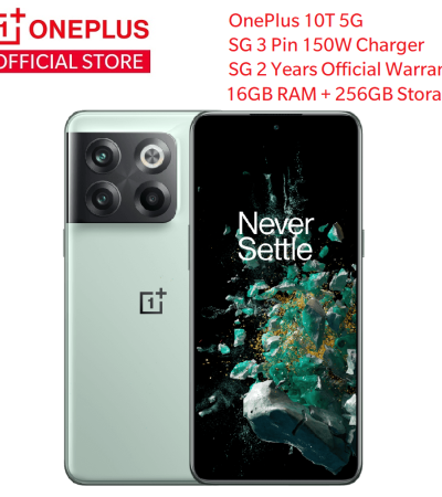 OnePlus 10T 5G SG本地套件| SG 2年保修| Snapdragon 8+Gen 1 | SG 3针150W充电器|免费保护壳和耳机