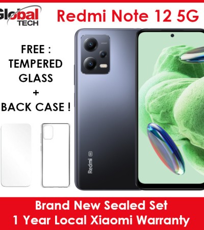 小米红米Note 12 5G 256GB Rom+8GB Ram/全球版/1年小米本地保修（免费：钢化玻璃+后盖）