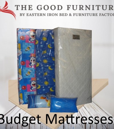 [TheGoodFurniture]单尺寸床垫。海绵。泡沫。木制床板。胶合板。预算便宜。枕头。工人宿舍。